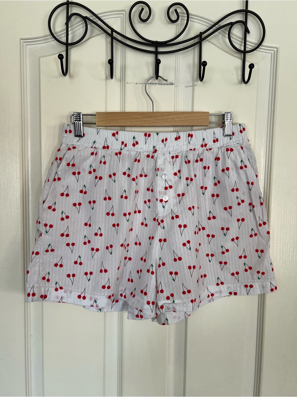Sincerely Jules Cherry Print Lounge Shorts Women’s L 🍒 High Rise